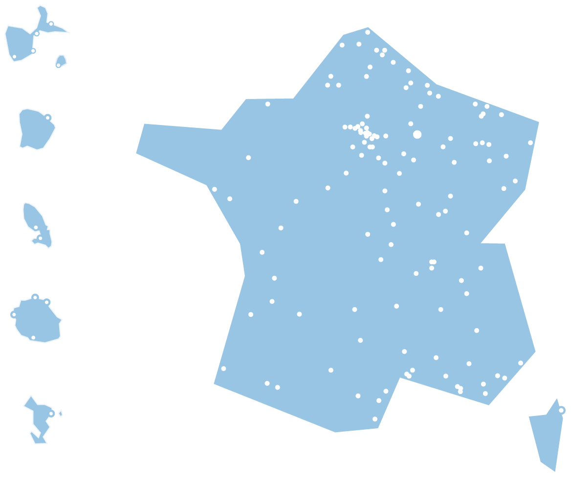 Cartographie du réseau E2C France